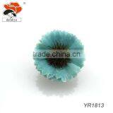 Blue Fabric Flower Handmade Ring Wholesale thumbnail-1