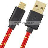 Nylon Gold Plated Micro USB Data Terminal Connector Cable thumbnail-1
