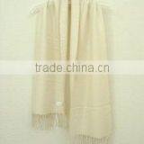 Cream Color Men Cashmere Scarf thumbnail-1