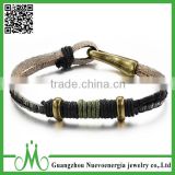 Artful Real Leather Rope Bracelet for Men and Women Durable Alloy Leather Wrap Cuff Bangle Unisex Fashion Jewelry