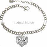 Beautiful Austrian Cut Crystal Heart Delicately Hanging From An Beautiful Bracelet. Nickel, Lead, & Cadmium Free! thumbnail-1