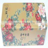 2014 Dongguan Supplier Rectangle Tin Box/square Tin Box/chinese Flower Tin Box
