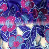 Guangdong Supplier Big Flowers Pattern Geroge Korea Silk Lace Fabrics With Stones thumbnail-1