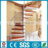 White Painting Steel Wood Used Spiral Staircase For Home and Shop thumbnail-2