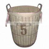 112119X-L Metal Wire Laundry Basket W/jute Liner