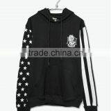 Custom Fashion Mens Black White Striped Hoodie thumbnail-1
