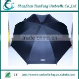 handle with black leather coated straight umbrella