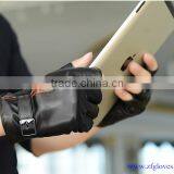 Fashion Genuine Leather Half Finger Glove for Men thumbnail-1