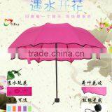 ROSE RED UV-COATING WINDPROOF 3 FOLD UMBRELLA