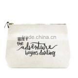 Travel Makeup Bag - Extra Large Canvas Travel Makeup Bag With Quote