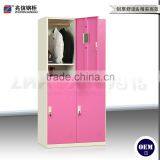 Antique 4-door Closet Key Lock Clothes Steel Locker Metal Stainless Gym Wardrobe Locker thumbnail-5