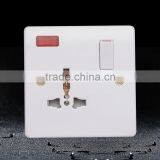 OEM Best Price Bakelite Material White 250V 10amp 3 Pin Multiple Function of Switched Socket Outlet