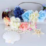 Charming Flowers Elastic Headbands,artificial Flower Crown Hair Jewelry Accessories thumbnail-2