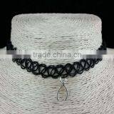 Black Elastic Nylon Rope With Silver Alloy Hand Shape Choker Necklace thumbnail-4