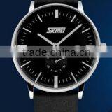 Fashion Man Quartz Leather Japan Movt Stainless Steel Case Back Watch