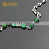 925 Sterling Silver Green Chalcedony Bracelet, Charm Bracelets for Women thumbnail-4