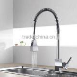 Classic Deck Mounted Single Hole Kitchen Pull Out Faucet Spring Spray Mixer Tap thumbnail-2