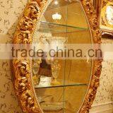 Luxury French Rococo Style Golden Living Room Glass Dispaly Cabinet/ Antique Fancy Double Door Wine Cabinet, Showcase, Vitrine thumbnail-1