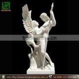 Hand Carved White Marble Man and Woman Statue thumbnail-1