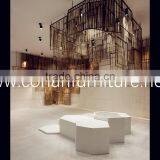 New Design Special Acrylic Solid Surface Public Contemporary Stool thumbnail-2