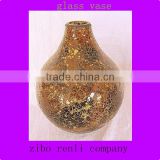 Golden Amber Art Crackle Glass Antique Chinese Teal Mosaic Mercury Glass Vases Wholesale