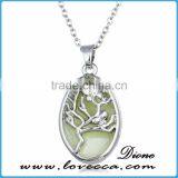 Luminous Necklace Magical Aqua Blue Tree Round Glow In Dark thumbnail-6