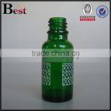 Essencial Oil Glass Bottel 20ml Oil Glass Bottle Green Round Shape Beard Oil Glass Bottle With Black Plastic Dropper thumbnail-2