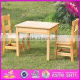 2016 New Design Natural Solid Wooden Children Table and Chairs W08G172 thumbnail-2