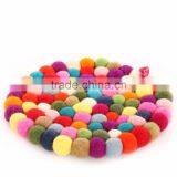 High Quality 100% Wool Handmade Nepal Handmade Round Wool Felt Balll Coasters thumbnail-1
