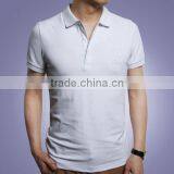 Cotton/spandex Man Formal White Polo Shirts With Logo Embroidery thumbnail-1