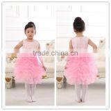 2016 Latest Designs Champagne Spring Kid Tutu Dance Style Fancy High Quality Flower Baby Girls Party Night Dress Design thumbnail-1