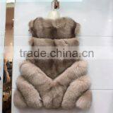New Fashion Winter Natural Fur Vest Lady Genuine Fox Fur Coat For Women's Best Real Jacket Warm Waistcoat thumbnail-3