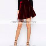 Fully Lined Soft-touch Skater Skirt Women, Velvet Mini Skirts 2015 thumbnail-3