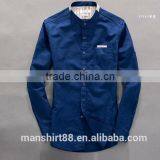 2016 New Style Roll up Sleeve Mandarin Collar Linen Cotton Shirts for Men thumbnail-2