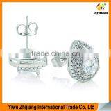 Double Lip Edge Water Droplets Shape Inlay Zircon Stud Earrings thumbnail-1