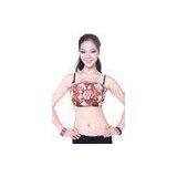 Floral Embroidered Belly Dance Tube Top Bra For Women In Dance Performance / Practice