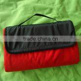 Blue Fleece Nylon Polyester With Handle Travel Waterproof Foldable Blanket thumbnail-3