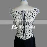 Custom Made V Neckline Cap Sleeve Beaded Black Teen Special Occasions Prom Dresses thumbnail-2