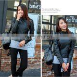 China Factory CUSTOM OEM Women Fashion pu Leather Jackets Coat thumbnail-1