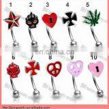 316L Stainless Steel Different Shaped Eyebrow Barbell Ring Piercing Jewelry thumbnail-1