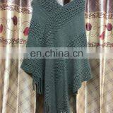 Wholesale Pullover Knitted Poncho Wool Sweater Design for Girl thumbnail-2