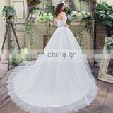 Glamorous Sweetheart Sleeveless Beaded Belt Lace-Up Court Train Organza Wedding Dresses SQS040 thumbnail-6