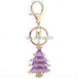 Promotion Gift Santa Claus Alloy Rhinestone Metal Keychain for Christmas thumbnail-4
