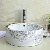 China Supplier Decal Flower Design Ceramic Ware Art Basin