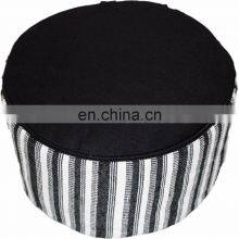 Cylindrical Zebra Striped Zafu Hand Loom Fabric Meditation Cushion Indian Supplier thumbnail-1
