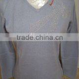 100% Yak V-neck Women Sweater thumbnail-1