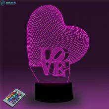 Love Heart 3D Atmosphere Night Light Fantastic Creative New Designs thumbnail-5
