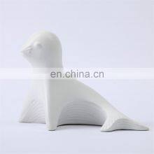 Black White Ceramic Seal Dog Animal Sculpture Home Bedroom Decor Accessories thumbnail-5