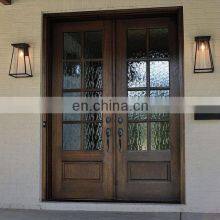 Antique Prehung Fiberglass Exterior Wooden Front Door With Windows Double Entry Doors for Sale thumbnail-2
