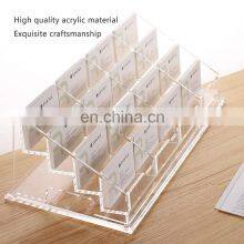16 Slots Acrylic Business Cards Holder Cards Holder for Desk thumbnail-2